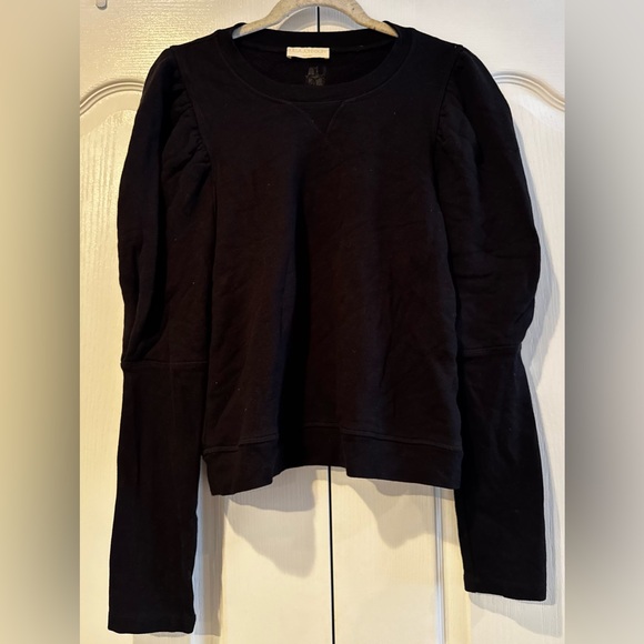 Ulla Johnson Black Philo Puff Sleeve Cotton Sweater - Size L - Picture 4 of 8